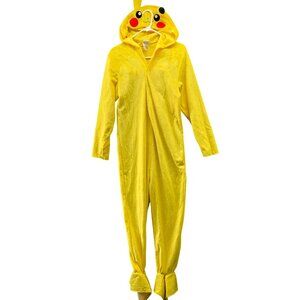 Pokemon Youth‎ Kids 10-12 (L) Pikachu Costume Fleece Hooded Jumpsuit